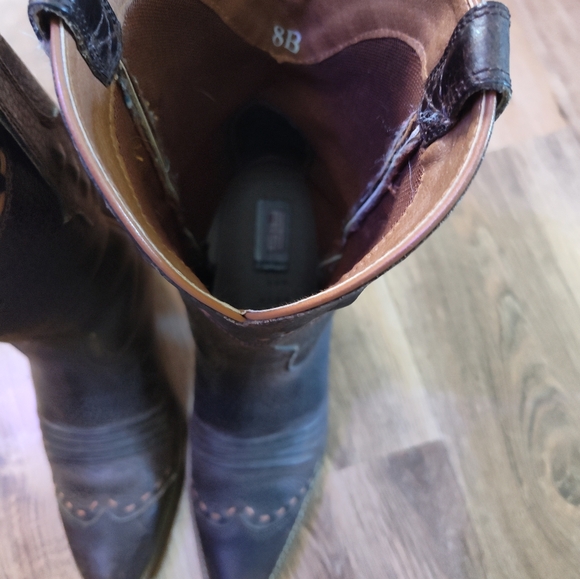 Women's Ariat Western Leather Boots - Brown Size 8B - Picture 3 of 8